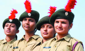 NCC cadets take part in the Republic Day rehearsal that began at the multipurpose sports stadium in Bathinda on Monday.