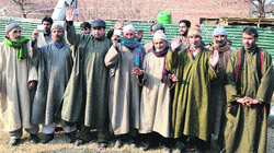 In protest against militant attacks, 22 panchayat members resigned in Srinagar on Sunday.