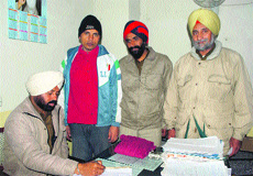 Undertrial Kulwant Singh in police custody after the escape bid in Ludhiana on Monday. 
