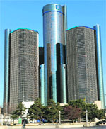 The General Motors headquarters in Detroit, Michigan