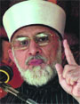 Cleric Allama Tahirul Qadri in Islamabad on Tuesday.  AFP 