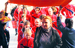 The Russian delegation gets warm welcome at Ryan International School in Amritsar on Wednesday