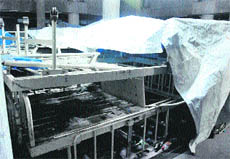 Beds dumped in the basement of Block C at the GMCH-32 in Chandigarh. 