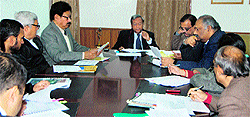 Chief Secretary Alok Kumar Jain at a meeting of forest officials in Dehradun on Wednesday.