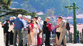 Destination Shimla: Foreigners enjoy pleasant weather in Shimla on Tuesday