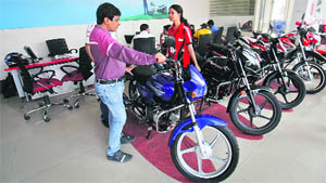 A Hero MotoCorp showroom in Mumbai. India's largest motorcycle maker missed estimates for the fourth straight quarter on Thursday as net profit slumped by 20.4% on slowing motorcycle demand in Asia's third-largest economy. 