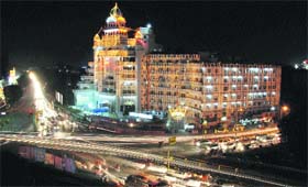 In full glory: Gurdwara Guru Nanak Mission illuminated on the eve of the birth anniversary of Guru Gobind Singh in Jalandhar on Thursday