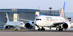 Dreamliners at New Tokyo International Airport on Thursday