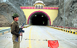 The Ghat ki Ghoni tunnel that will be inaugurated by Sonia Gandhi when she arrives to attend Chintan Shivir in Jaipur