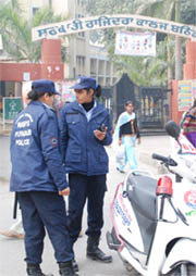 A WASP team outside Rajindra College. 