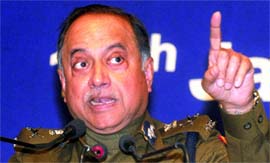 Delhi Police Commissioner Neeraj Kumar addresses a press conference in New Delhi on Friday.