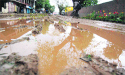 A waterlogged road affected normal life after heavy rain lashed Haridwar on Friday.