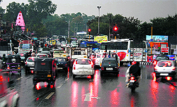 Heavy traffic at the Bikram Chowk