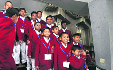 Winners of the National Bravery Awards in New Delhi on Friday. 