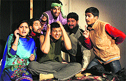 A scene from the play Beemaar staged by Natrangs Sunday Theatre in Jammu