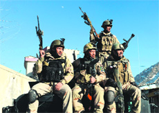 Afghan commandos after a clash between Afghanistan forces and Taliban in Kabul on Monday.
