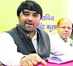 Kunwar Japinder Singh, president, Uttarakhand Sanyukt Sarv Samaj Sangathan, at a press conference in Dehradun on Tuesday