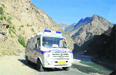 An 108 Ambulance. Photo: Amit Kanwar