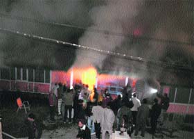 A heritage house in the Civil Lines area in Dharamsala went up in flames on Sunday night