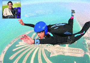 Archana Sardana (inset) surges through the sky