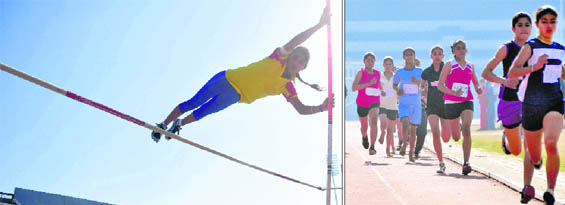 Participants during track and field events.