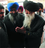 Fauja Singh was in Bathinda on Wednesday. Tribune photo: Pawan Sharma