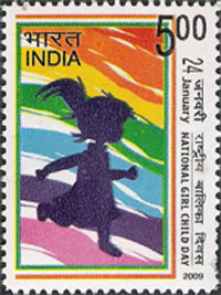 The stamp released by the Central Government to celebrate January 24 as the National Girl Child Day. 