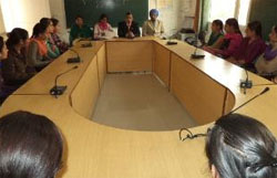 An alumni meet in progress at the GKU on Wednesday.