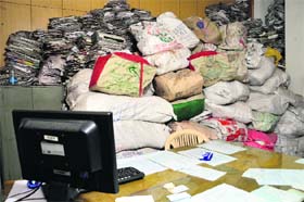 Files piled up at the DTO office in Ludhiana