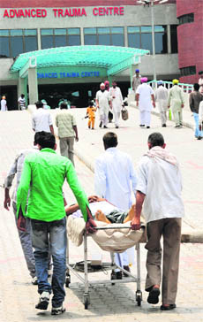 There is generally a huge rush of patients at the Advanced Trauma Centre of the PGI. 