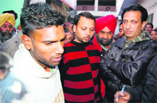 A labourer who found the body at Sandhu Colony in Amritsar on Friday.