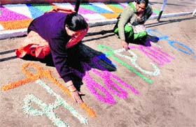 Preparations for the Republic Day celebrations in full swing at Government College, Phase 6, in Mohali on Friday.
