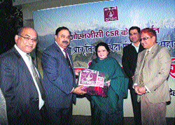 CMD, ONGC, Sudhir Vasudeva, during a function in Dehradun on Friday.