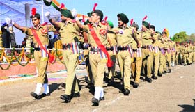 NCC cadets during the R-Day function at Government College, Phase-VI, Mohali, on Saturday