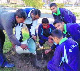 RIMC cadets plant saplings on the occasion of Republic Day in Dehradun on Saturday