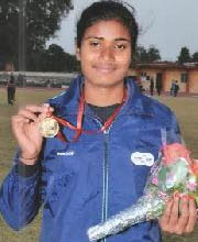 Purnima Hembram won gold in heptathlon events and a silver medal in 100 metre hurdles race at the All India Inter-University Athletics Championship.