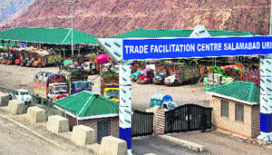 The trade facilitation centre in Uri. The recent tension along the LoC did not affect India-PoK trade through Salamabad in Uri.