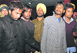The burglars in police custody in Chandigarh on Tuesday