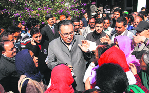 GS Bali listens to grievances at Sarotri village in Nagrota Bagwan on Tuesday.