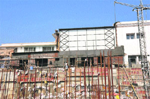 A portion of the Legislative Assembly which collapsed last year is currently under repair.