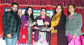 Members of the managements of Ramgarhia educational institutions and Alpha Global Enterprises present a memento to Gurpreet Deo, IG, Jalandhar, during a workshop on Innovative practice to awaken collective consciousness at the Ramgarhia College of Education in Phagwara on Tuesday.
