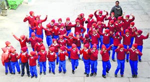 Children of leprosy patients in a joyful mood at Bal Bhawan in Ludhiana. 