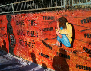 Students of The Millennium School, Bathinda, filled a wall at the Mall Road with graffiti to spread awareness about 