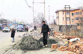 A view of demolished structures near Solina to facilitate construction of the proposed Jehangir Chowk-Ram Bagh flyover