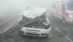 Vehicles involved in accidents at Doraha on Wednesday