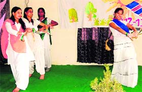 A folk dance being presented by students of Methodist Girls B.Ed College in Roorkee, Haridwar, on Thursday.