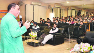 Prof Celestino Ruivo from Algarve University, Portugal, addresses the gathering at a workshop on Innovation in solar thermal technologies at the CT Group of Institutions in Jalandhar on Thursday.