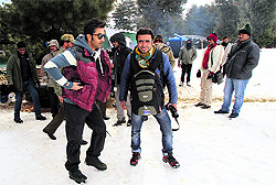 Film actor Ranbir Kapoor shoots for Yeh Jawaani Hai Deewani in Pahalgam on Thursday