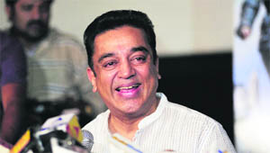 Kamal Haasan addresses a press conference in Mumbai on Thursday. 