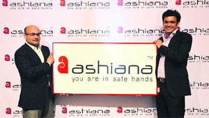 Vishal Gupta, Managing Director and Ankur Gupta Joint MD of Ashiana Housing Limited unveil the new brand logo of the group in New Delhi